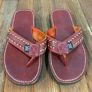 Crazy Fish Leather Flip Flops